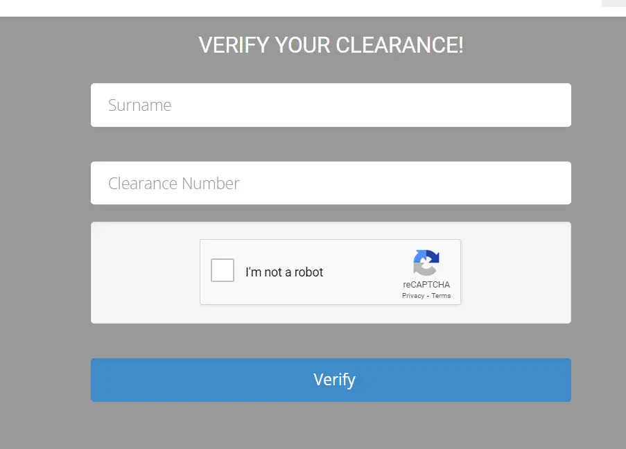 Clearance Verification 