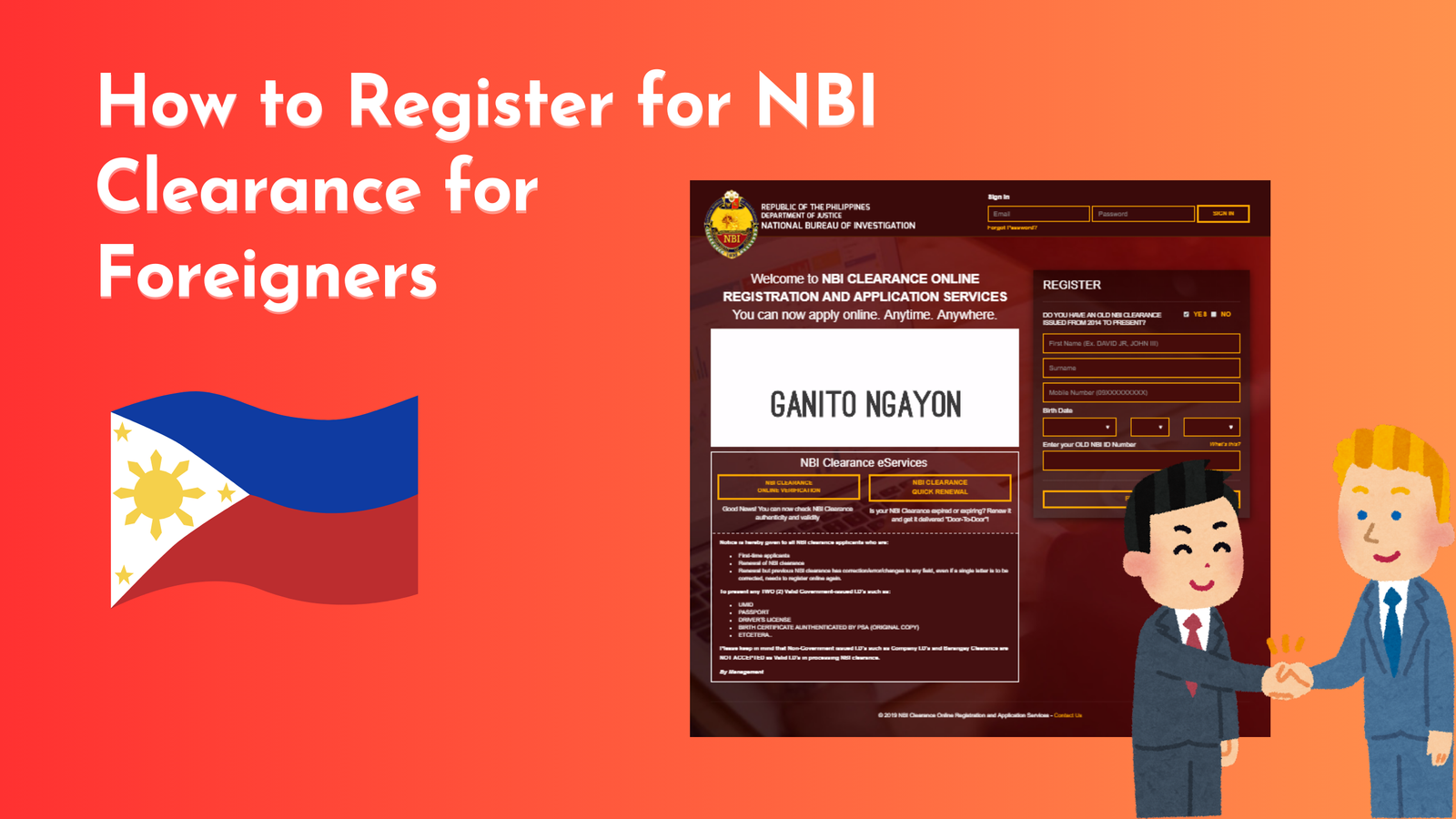 Register for NBI Clearance for Foreigners