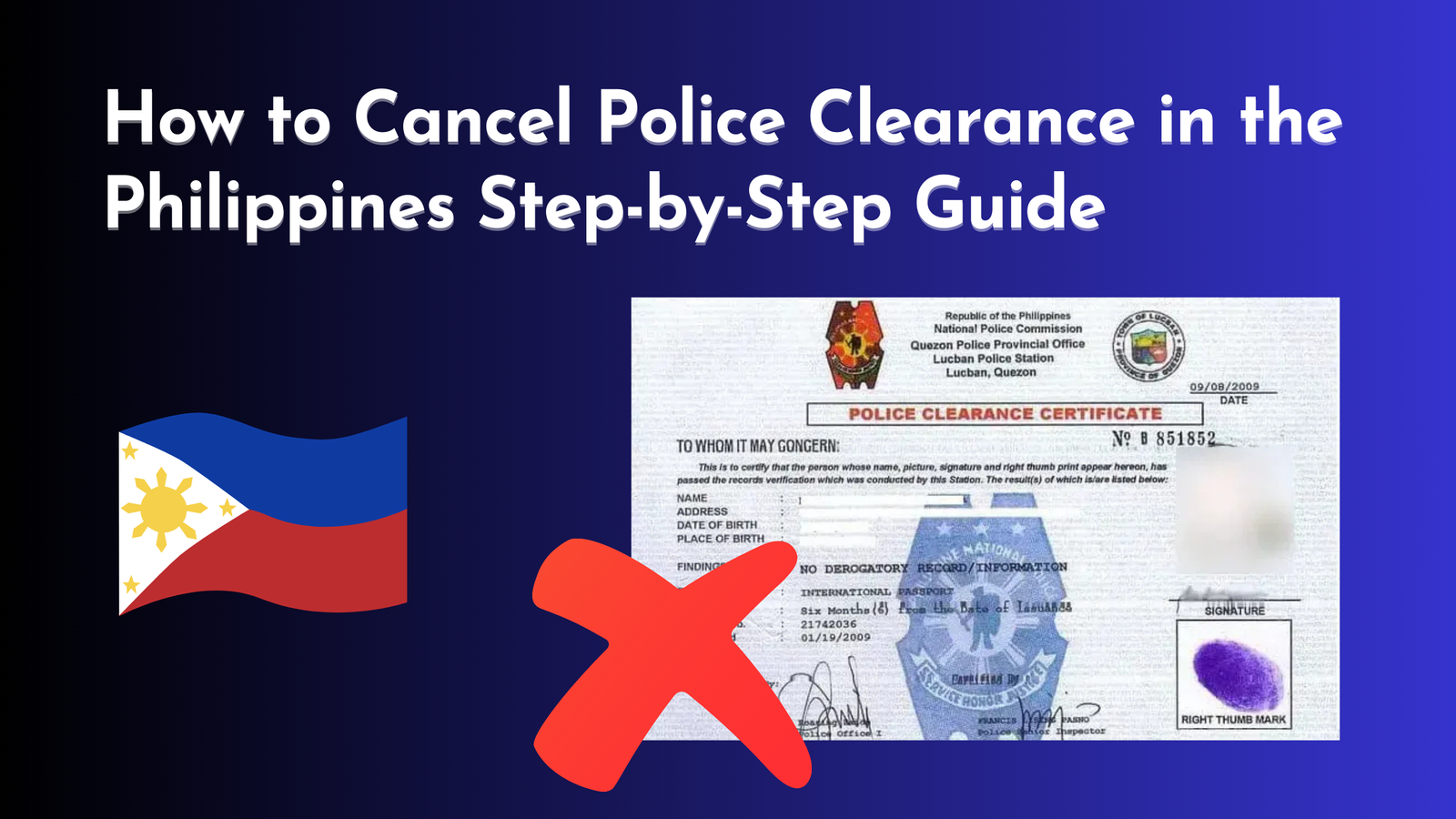 Cancel Police Clearance