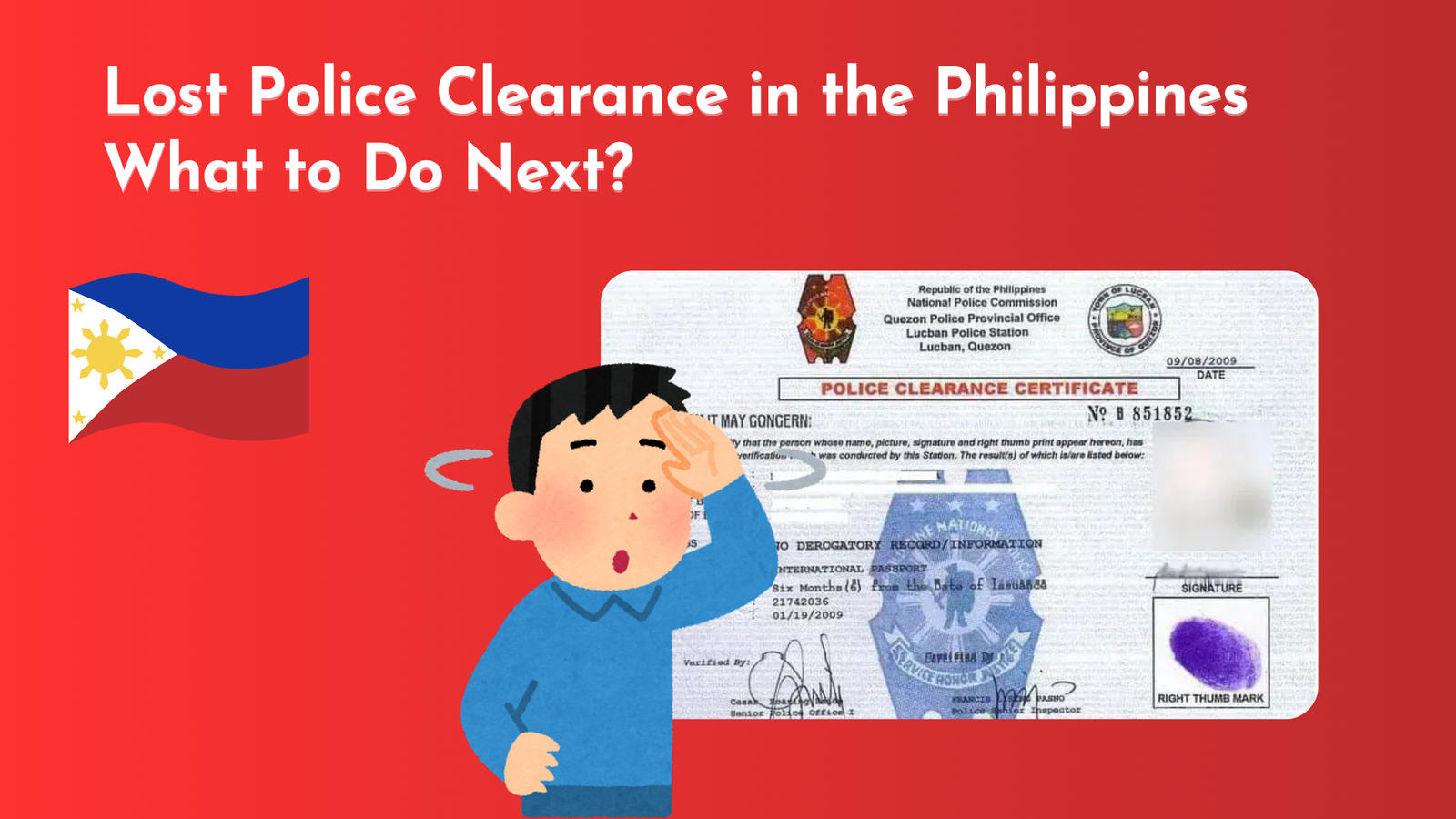 Lost Police Clearance in the Philippines